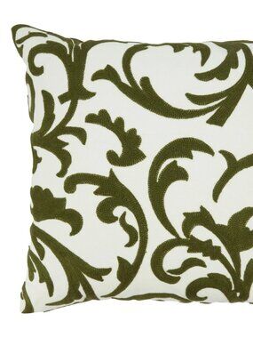 Embroidery Throw Pillow 17x17 NWT Green